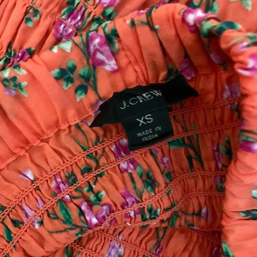 J. Crew Smocked Maxi Skirt in Coral Floral - Picture 6 of 9